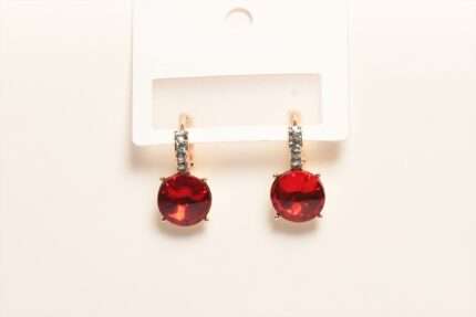Red Bolai Color Changing Diamond Drop Earrings- Freyaa