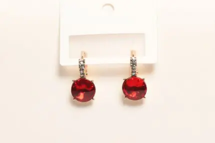 Red Bolai Color Changing Diamond Drop Earrings- Freyaa
