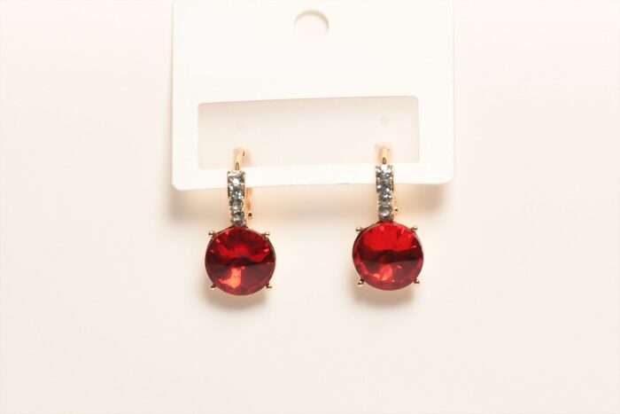 Red Bolai Color Changing Diamond Drop Earrings- Freyaa