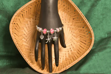 Fancy Oxidised Pink Bracelet- Freyaa